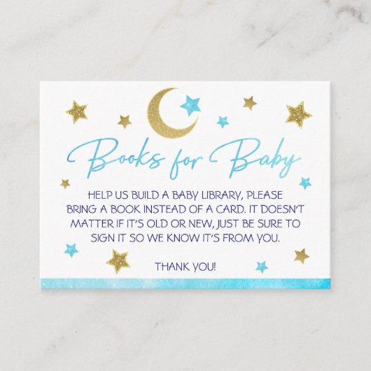 ベビーカードブルームーン&スターベビーシャワー用の本 エンクロージャーカード (正面)