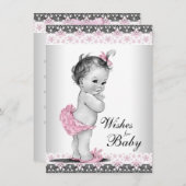 ベビーカードベビーガールシャワーの願い アドバイスカード (正面/裏面)