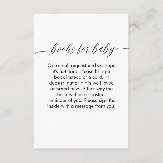 ベビーカードミニマルモダンリストシンプル用ブック エンクロージャーカード (正面)