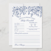 ベビーカード用のブルーチャイノエリーフローラアドバイス 招待状 (正面)