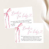 ベビーカード用の本、ピンクボウ女の子ベビシャワー 招待状