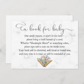 ベビーカード用の本、ブックカードを持参するベビーシャワー 招待状 (正面/裏面)