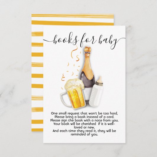 ベビーカード用の泡立て及びビールブック 招待状 (正面/裏面)