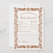 ベビーカード用スペインの粘土タラベラ瓦アドバイス 招待状 (正面)