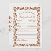 ベビーカード用スペインの粘土タラベラ瓦アドバイス 招待状 (正面/裏面)