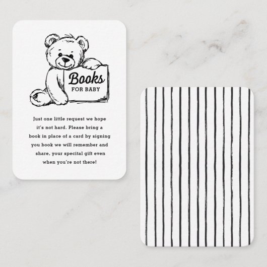 ベビーカード用ブック、ミニマリスト赤ちゃんシャワーベアP プレイスカード (正面/裏面)