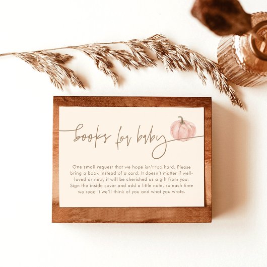 ベビーカード用ブック、秋ピンクカボチャ赤ちゃんシャワー 招待状