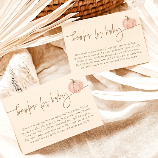 ベビーカード用ブック、秋ピンクカボチャ赤ちゃんシャワー 招待状