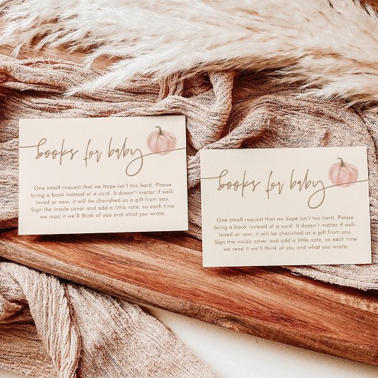 ベビーカード用ブック、秋ピンクカボチャ赤ちゃんシャワー 招待状