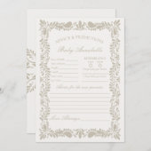 ベビーカード用ベージュタラベラスペインのタイルアドバイス 招待状 (正面/裏面)