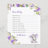 ベビーカード紫の少女エレファントシャワーの願い (正面/裏面)