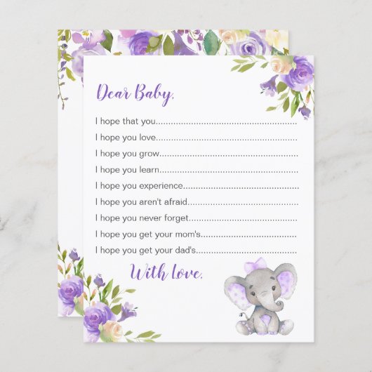 ベビーカード紫の少女エレファントシャワーの願い (正面/裏面)