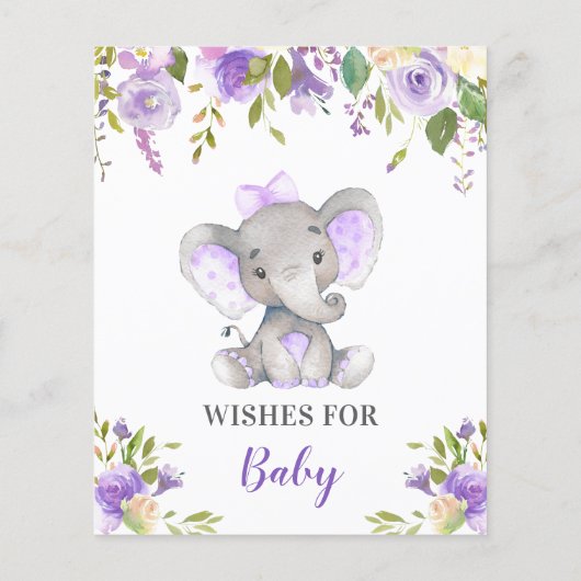 ベビーカード紫の少女エレファントシャワーの願い (裏面)