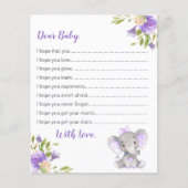 ベビーカード紫の少女エレファントシャワーの願い (正面)