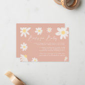 ベビーカード赤面デイジーピンク ノートカード (正面/裏面インサイチュ)