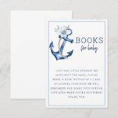 ベビーカード | ネイビーブルーのアンカー ベビーシャー エンクロージャーカード (正面/裏面)