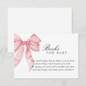 ベビーカード、ピンクの弓の女の子の赤ちゃんシャワー 招待状 (正面/裏面)
