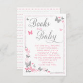 ベビーカード、ピンク、シルバー用バタフライ帳 エンクロージャーカード (正面/裏面)