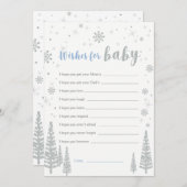 ベビーカード、ブルーボーイベビーシャワーゲームの願い 招待状 (正面/裏面)