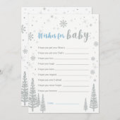 ベビーカード、ブルーボーイベビーシャワーゲームの願い 招待状 (正面/裏面)