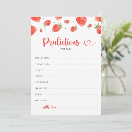 ベビーカード、ベリースイートベビーシャワーの予測 招待状 (スタンド正面)