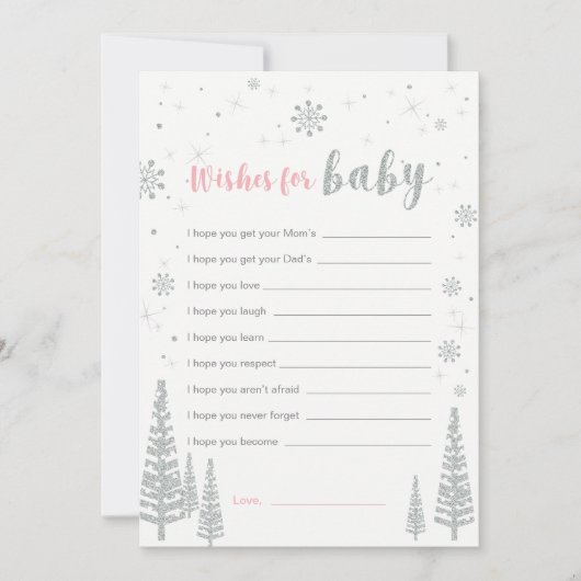 ベビーカード、女の子の赤ちゃんシャワーゲームの願い 招待状 (正面)