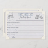 ベビーカード、男の子のシャワーの願い アドバイスカード (正面/裏面)