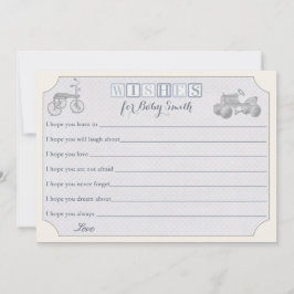 ベビーカード、男の子のシャワーの願い アドバイスカード