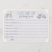 ベビーカード、男の子のシャワーの願い アドバイスカード (正面)