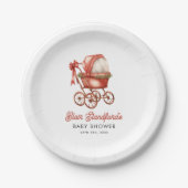 ベビーカーモダンリトルメリークリスマスベビーシャワー ペーパープレート (正面)