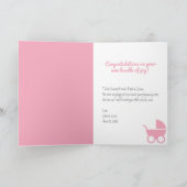 ベビーカー付きベビーガールおめでとうカード カード (内部)