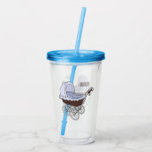 ベビーカー漫画イラストレーション アクリルタンブラー (裏面)