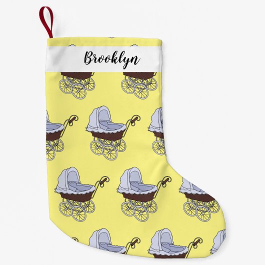 ベビーカー漫画イラストレーション スモールクリスマスストッキング (正面)