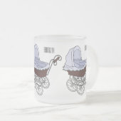 ベビーカー漫画イラストレーション フロストグラスマグカップ (正面右)