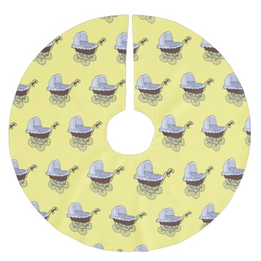 ベビーカー漫画イラストレーション ブラッシュドポリエステルツリースカート (正面)