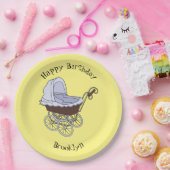 ベビーカー漫画イラストレーション ペーパープレート (パーティー)