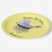 ベビーカー漫画イラストレーション ペーパープレート (アングル)