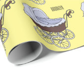 ベビーカー漫画イラストレーション ラッピングペーパー (ロールコーナー)