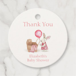 ベビーカーBunnyバルーンガールベイビーシャワーありがとう フェイバータグ