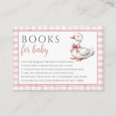 ベビーガチョウ間抜けガールピンク赤ちゃんシャワー用の本 エンクロージャーカード (正面)
