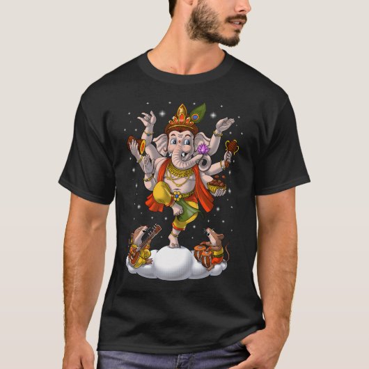 ベビーガネーシャ ヒンドゥー教の神 Tシャツ (正面)