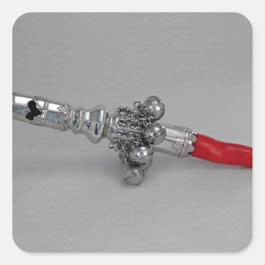 ベビーガラガラ、植民地時代， c.1770 スクエアシール (正面)