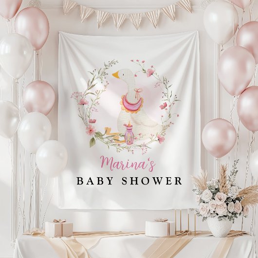 ベビーガースガチョウ赤ちゃんシャワー背景タペストリー タペストリー