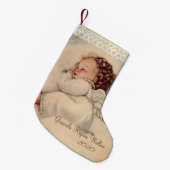 ベビーガーパーソナライズされたディアンエンジェル祈りの言葉 スモールクリスマスストッキング (正面 (吊り時))
