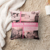 ベビーガーパーソナライズされたルピンク誕生スタット クッション (ブランケット)