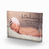 ベビーガーパーソナライズされたル誕生アナウンスフレーム フォトブロック (右)