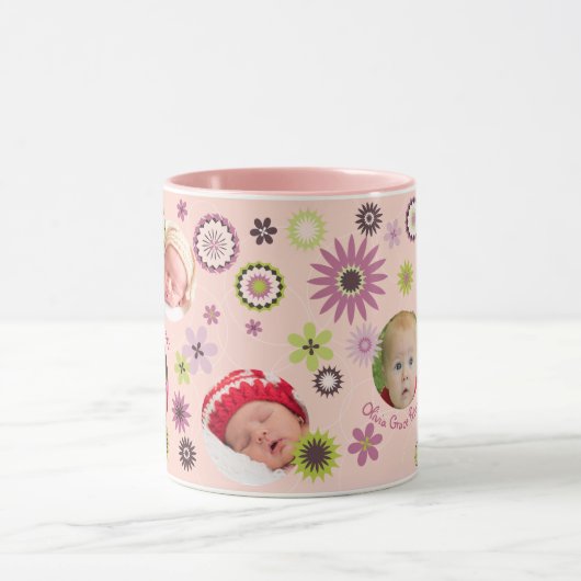 ベビーガーパーソナライズされたル誕生日フォトコラージュ マグカップ (中央)