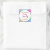 ベビーガーリーシャワーカラフルユニコーン金ゴールドグリッター スクエアシール (バッグ)