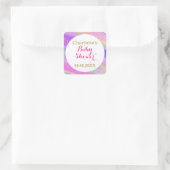 ベビーガーリーシャワーカラフルユニコーン金ゴールドグリッター スクエアシール (バッグ)