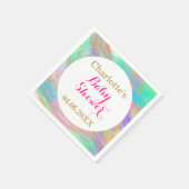 ベビーガーリーシャワーカラフルユニコーン金ゴールドグリッター スタンダードカクテルナプキン (角)